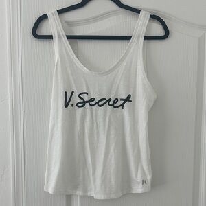 Victoria Secret White Tank Top/ low back